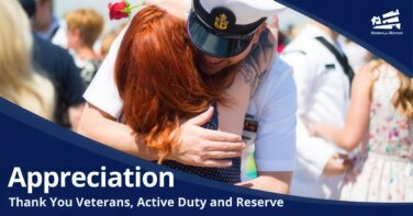 young military couple embraced in hug wife joyful appreciation for her husbands service return home Homes for Heroes